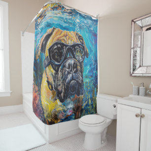 Bullmastiff Dog Scuba Diving Underwater