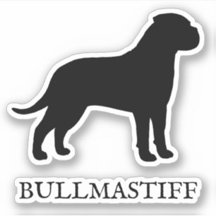 Bullmastiff Dog Silhouette Waterproof Vinyl Decal