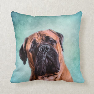 Bullmastiff dog throw pillow