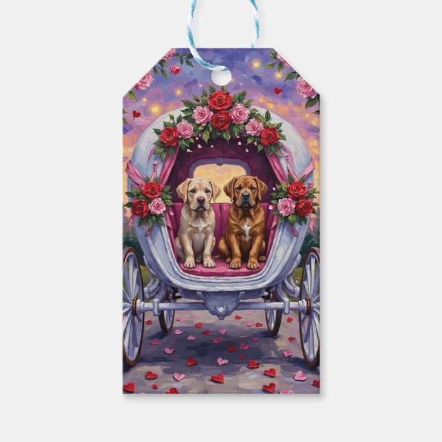 Bullmastiff Dog Valentine's Day  Gift Tags (Front)