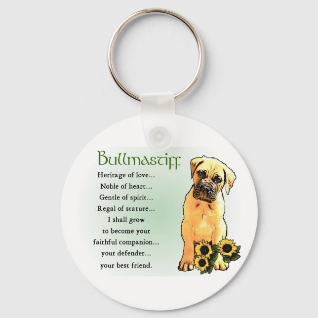 Bullmastiff Gifts Keychain (Front)