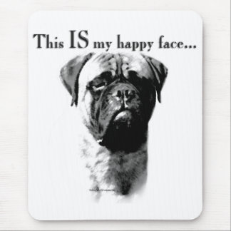 Bullmastiff Happy Face Mouse Pad