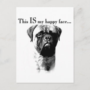 Bullmastiff Happy Face Postcard