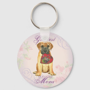 Bullmastiff Heart Mom Keychain