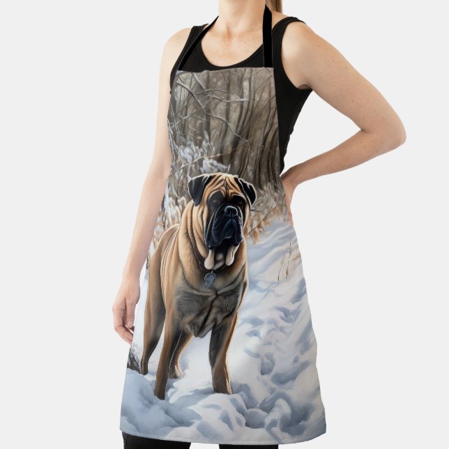Bullmastiff Let It Snow Christmas Apron (Insitu)