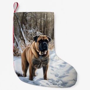 Bullmastiff Let It Snow Christmas Small Christmas Stocking