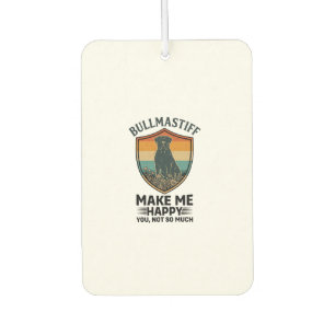 Bullmastiff Make Me Happy Dog Shield Retro Sunset Air Freshener