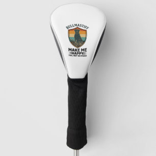 Bullmastiff Make Me Happy Dog Shield Retro Sunset Golf Head Cover