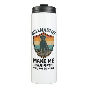 Bullmastiff Make Me Happy Dog Shield Retro Sunset Thermal Tumbler