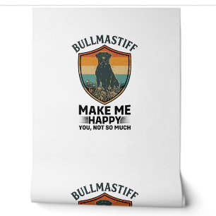 Bullmastiff Make Me Happy Dog Shield Retro Sunset Wallpaper