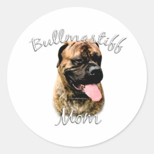 Bullmastiff Mom 2 Classic Round Sticker