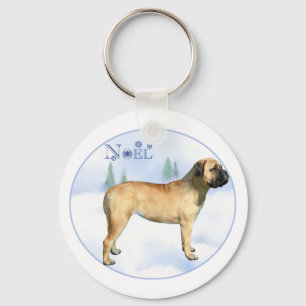 Bullmastiff Noel Keychain