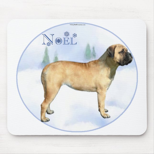 Bullmastiff Noel Mousepad (Front)