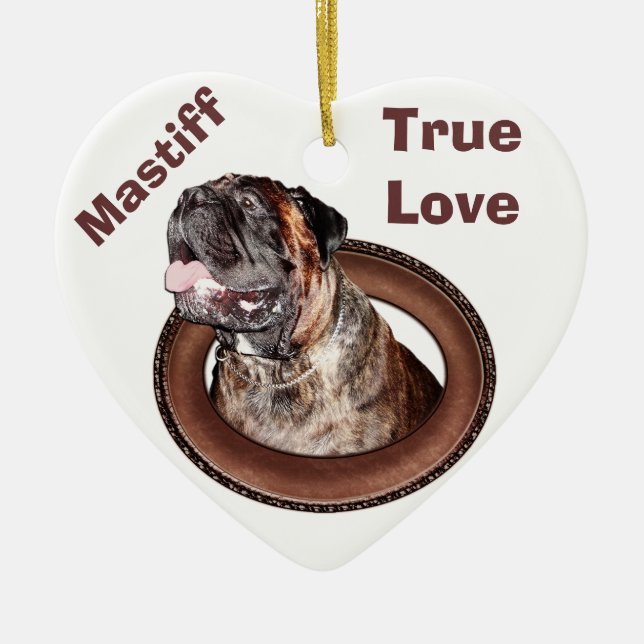 Bullmastiff Ornaments are Great Mastiff Gifts (Front)