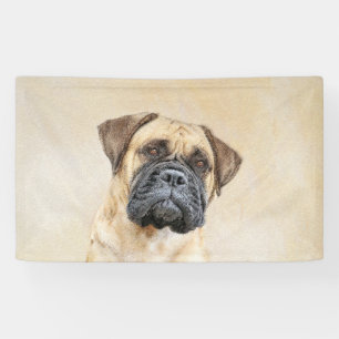 Bullmastiff Painting - Cute Original Dog Art Banner