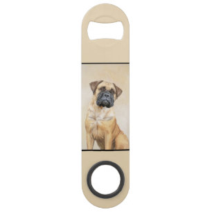 Bullmastiff Painting - Cute Original Dog Art Bar Key