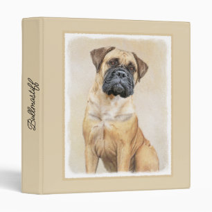 Bullmastiff Painting - Cute Original Dog Art Binder