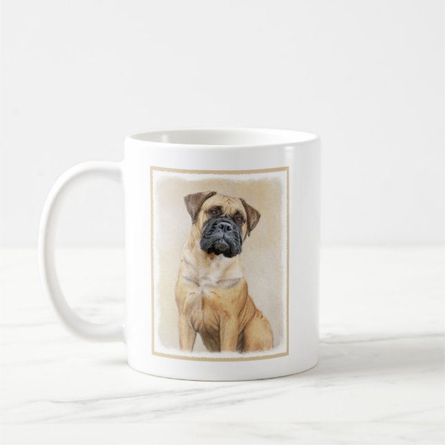 Bullmastiff Painting - Cute Original Dog Art Coffee Mug (Left)