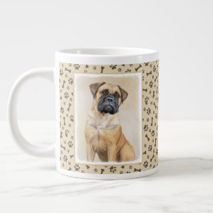 Bullmastiff Painting - Cute Original Dog Art Large Coffee Mug