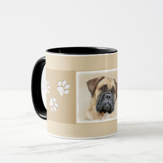 Bullmastiff Painting - Cute Original Dog Art Mug (Front Left)