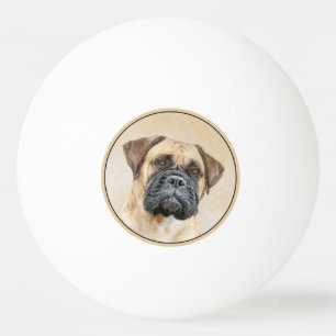 Bullmastiff Painting - Cute Original Dog Art Ping Pong Ball
