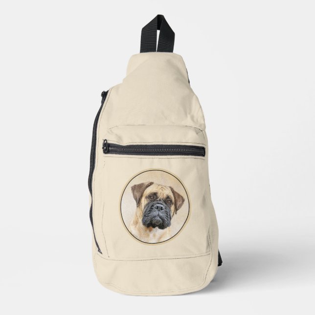 Bullmastiff Painting Fawn Red Sable Cute Dog Art Sling Bag (Front)