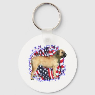 Bullmastiff Patriot Keychain