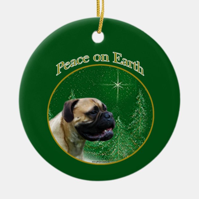 Bullmastiff Peace Ceramic Ornament (Front)