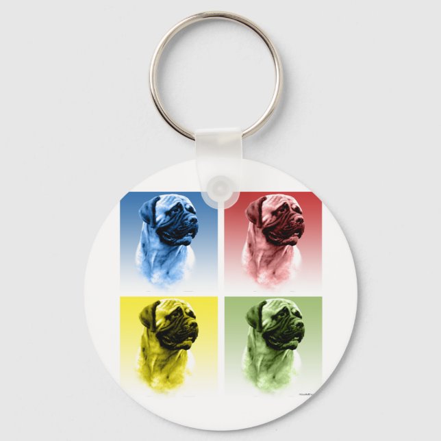 Bullmastiff Pop Art Keychain (Front)