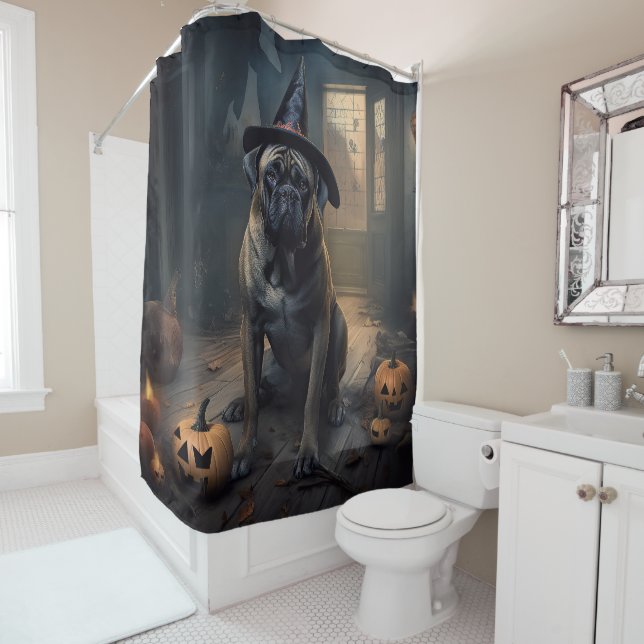 Bullmastiff Pumpkins Halloween Scary  (In Situ)