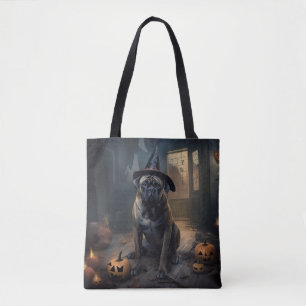 Bullmastiff Pumpkins Halloween Scary  Tote Bag