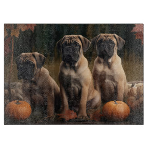 Bullmastiff  Puppy Autumn Delight Pumpkin Cutting Board