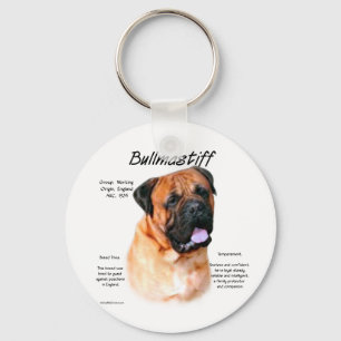 Bullmastiff (red) History Design Keychain