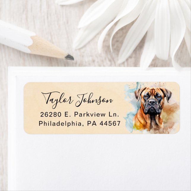 Bullmastiff Return Address Label (Insitu)