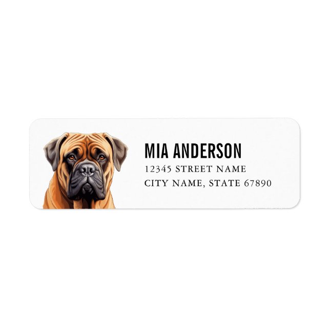 Bullmastiff Return Address Labels (Front)