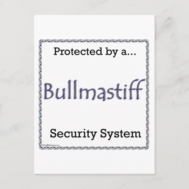 Bullmastiff Security System Postcard (Front)