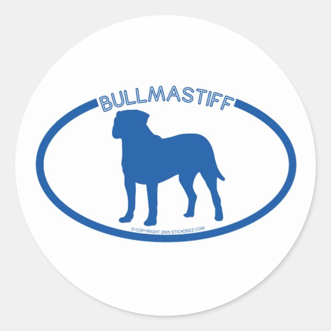 Bullmastiff Silhouette Sticker (Front)