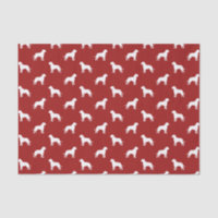 Bullmastiff Silhouettes Pattern Red