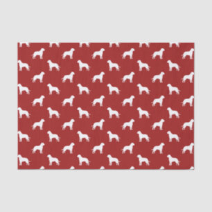 Bullmastiff Silhouettes Pattern Red Tissue Paper