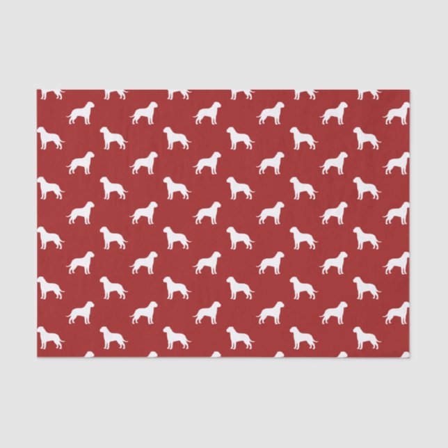 Bullmastiff Silhouettes Pattern Red Tissue Paper (Front)