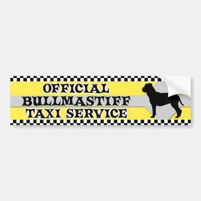 Bullmastiff Taxi Service Bumper Sticker (Front)