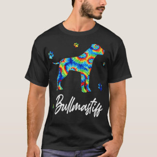 Bullmastiff Tie Dye Rainbow Dog Lover Funny T-Shirt