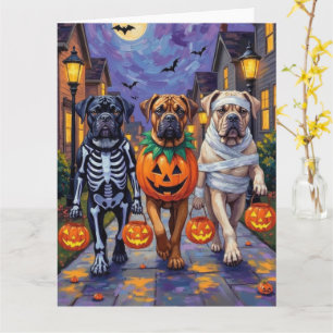 Bullmastiff Trick-or-Treating Halloween Costumes Card