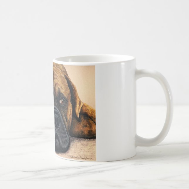 Bullmastiff Waiting - Dog Breed Art Coffee Mug (Right)