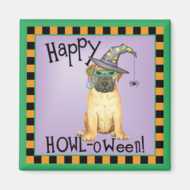 Bullmastiff Witch Magnet (Front)