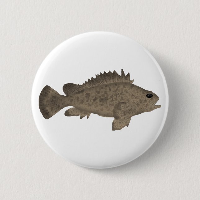 Bullrout 2 Inch Round Button (Front)