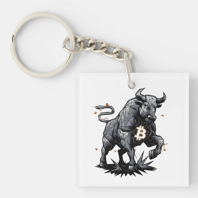 Bullrun crypto bull bitcoin -Edite the Qr code Keychain (Front)