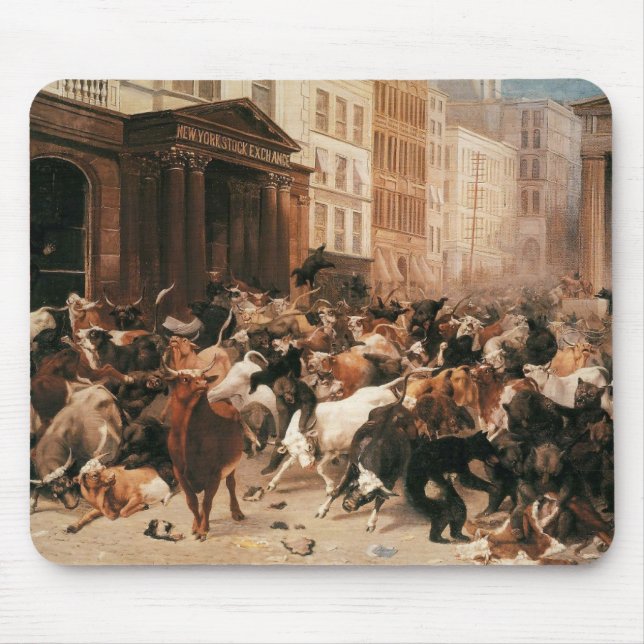 Bulls and Bears in the Stock Market (W.H. Beard) Mouse Pad (Front)