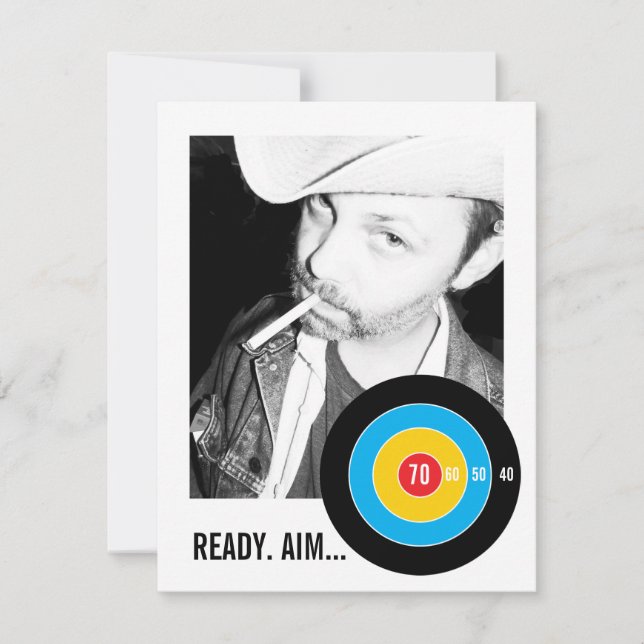 Bulls Eye 70th Birthday Invitation Target (Front)