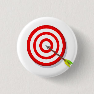 Bull's Eye Dart Board   1 Inch Round Button